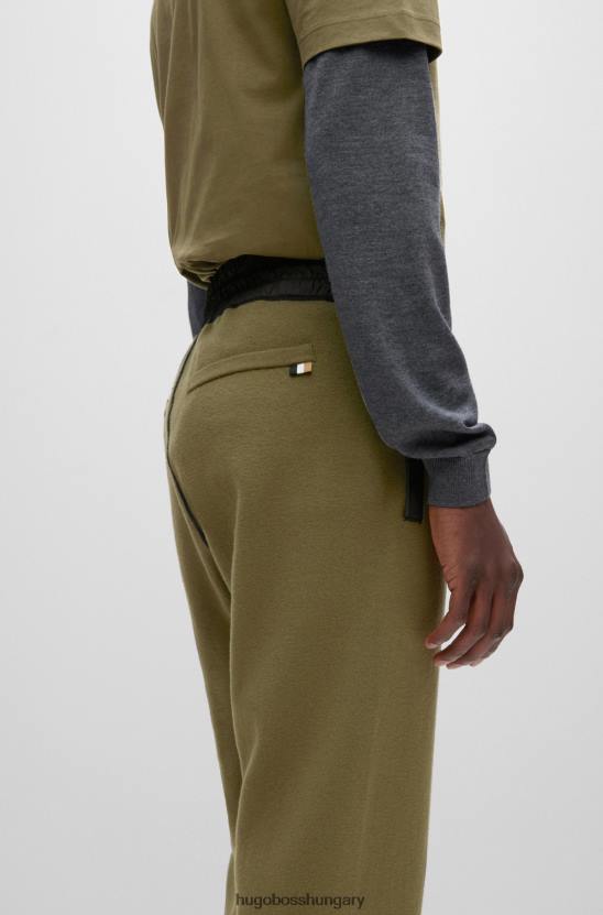 Hugo Boss világoszöld hugo normál szabású tréningnadrág pamutból és szűz gyapjúból 80P62867 világos zöld