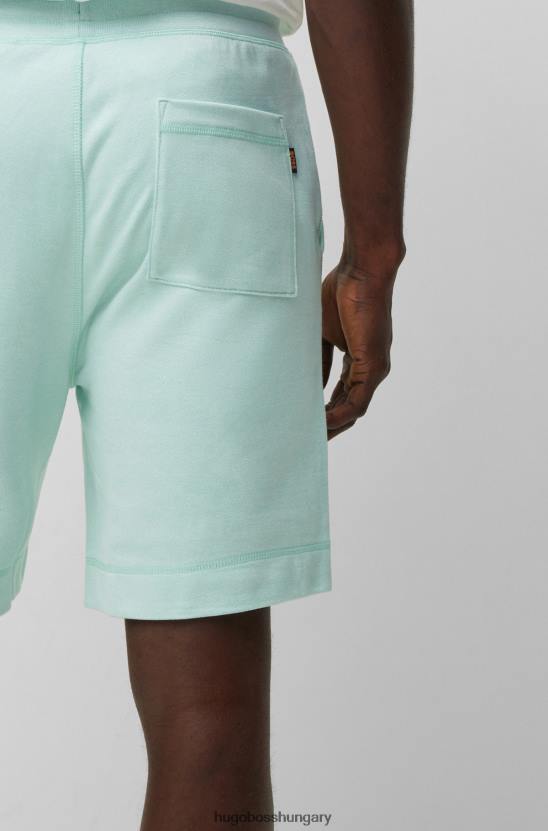 Hugo Boss világoszöld sztreccs pamut rövidnadrág moulinã© hatással és állítható húzózsinórral hugo 80P64341 világos zöld