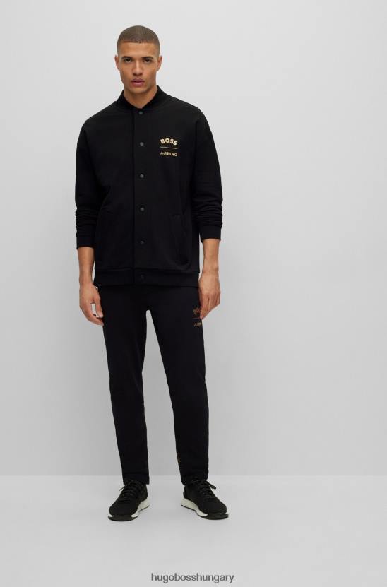 Hugo Boss x ajbxng organikus pamut laza szabású pulóver 80P62775 fekete