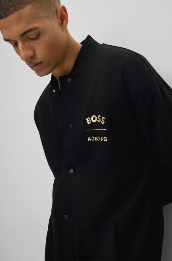 Hugo Boss x ajbxng organikus pamut laza szabású pulóver 80P62775 fekete