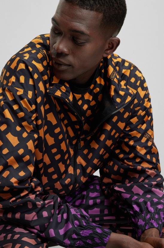 Hugo Boss x khaby laza szabású cipzáras pulóver színátmenetes monogramokkal 80P64066 mintás