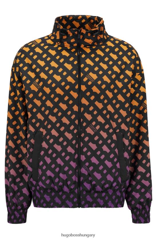 Hugo Boss x khaby laza szabású cipzáras pulóver színátmenetes monogramokkal 80P64066 mintás