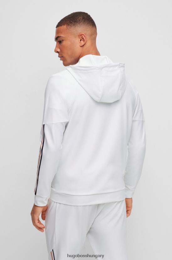 Hugo Boss x matteo berrettini logós kapucnis pulóver teljesítmény-sztreccs anyagból 80P63738 fehér
