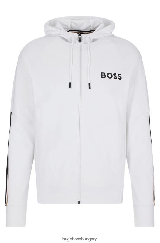 Hugo Boss x matteo berrettini logós kapucnis pulóver teljesítmény-sztreccs anyagból 80P63738 fehér