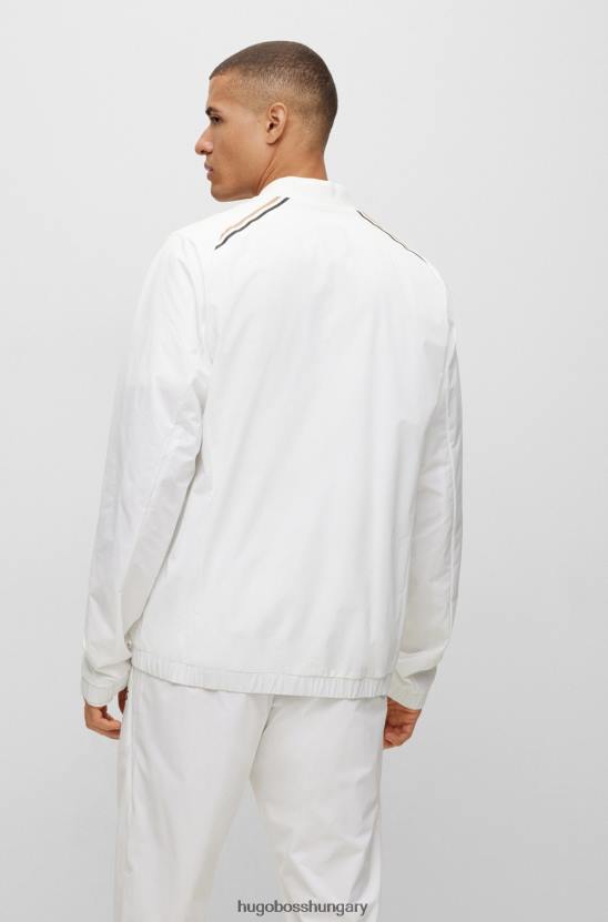 Hugo Boss x matteo berrettini performance-sztreccs tréningruha logós részletekkel 80P62127 fehér