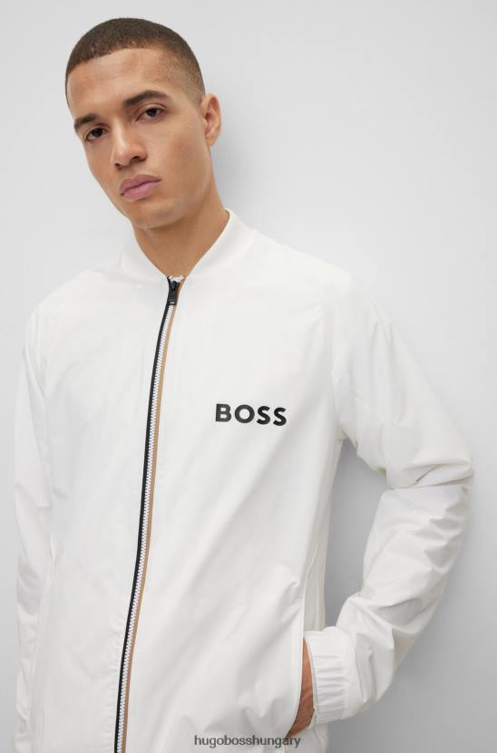 Hugo Boss x matteo berrettini performance-sztreccs tréningruha logós részletekkel 80P62127 fehér