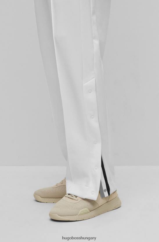 Hugo Boss x matteo berrettini szuper-sztreccs tréningnadrág, patentos varrással 80P63234 fehér