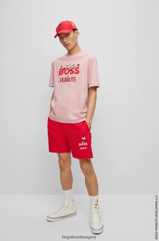 Hugo Boss x mogyorós pamut frottír rövidnadrág 80P62610 piros