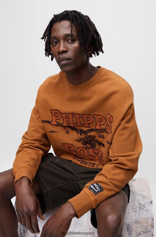 Hugo Boss x phipps biopamut pulóver 80P63035 Arany