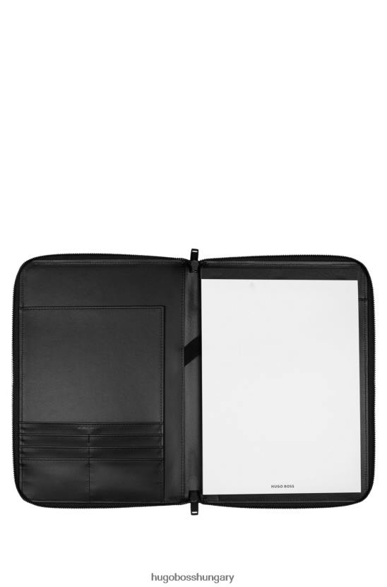 Hugo Boss fekete hugo a4 konferencia mappa műbőrből 3d logóval 80P65923 fekete