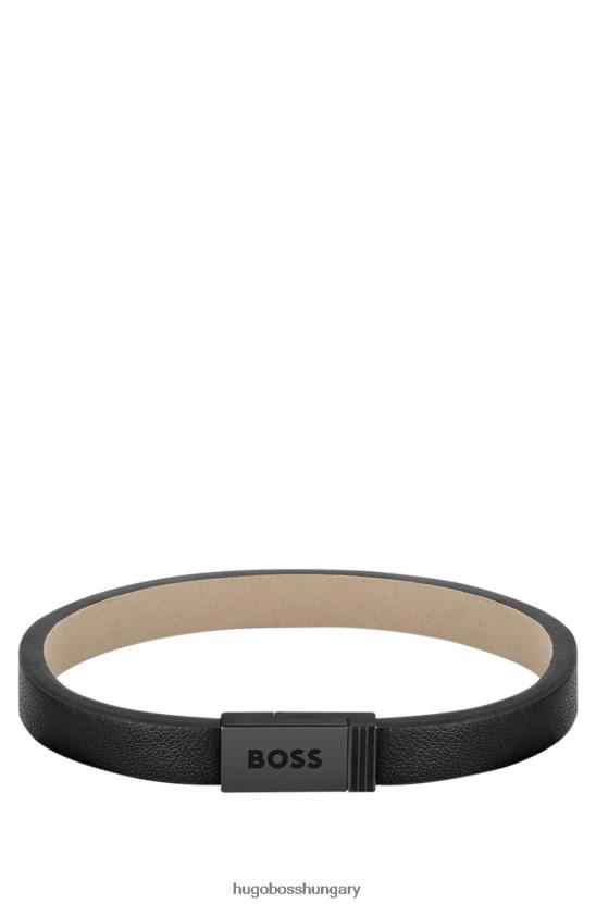Hugo Boss bőr mandzsetta logós és csíkos zárással: közepesen válogatott előre csomagolt hugo 80P65718 válogatott előre csomagolt
