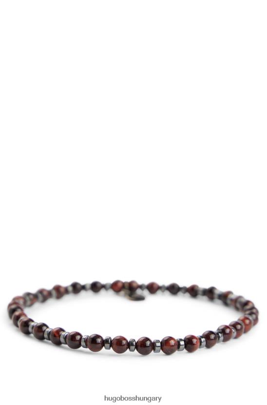 Hugo Boss barna tigrisszem és hematit mandzsetta fém márkás hugo címkével 80P65583 barna