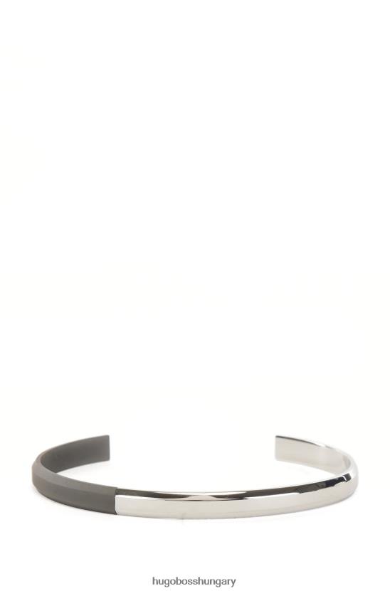 Hugo Boss ezüst hugo fém logós mandzsetta matt és polírozott felülettel 80P65270 ezüst