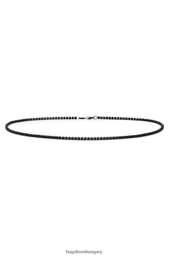 Hugo Boss fekete fekete-acél nyaklánc csiszolt kövekkel hugo 80P65503 fekete