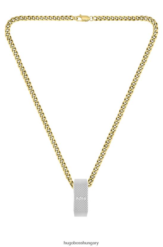 Hugo Boss hugo arany hatású nyaklánc megfordítható logós medállal, válogatott előre csomagolva 80P65231 válogatott előre csomagolt