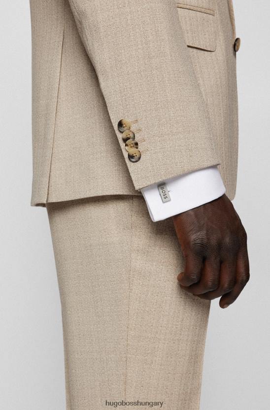 Hugo Boss matt rozsdamentes acél mandzsettagombok polírozott ezüst hugo logóval 80P65386 ezüst