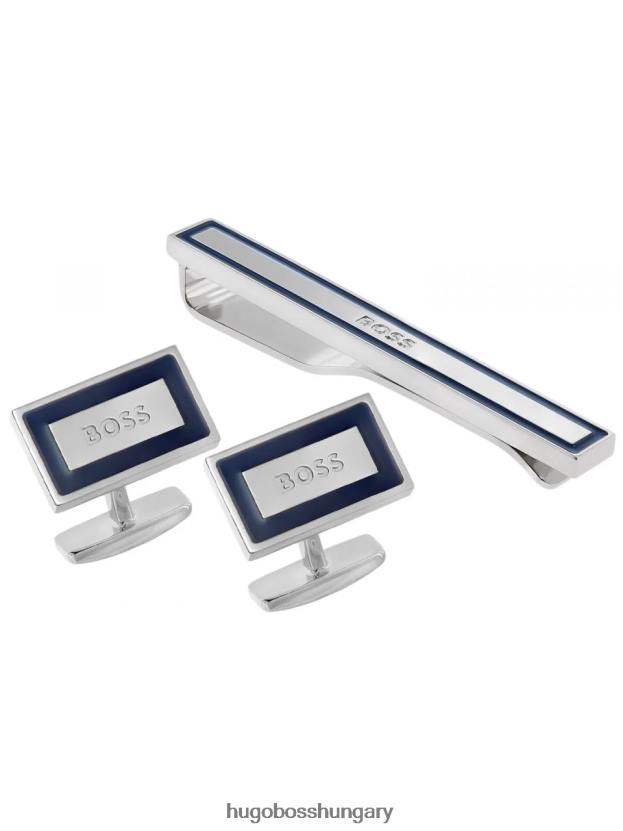 Hugo Boss mandzsettagomb és nyakkendő klip szett codi 50470674 navy 80P6524 haditengerészet
