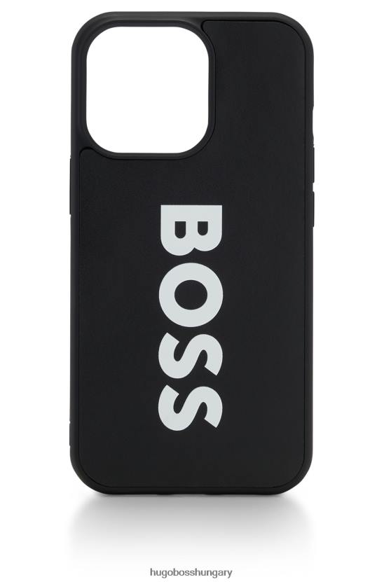 Hugo Boss hugo bőrborítású iphone 13 pro tok kontrasztos logóval, fekete 80P65091 fekete