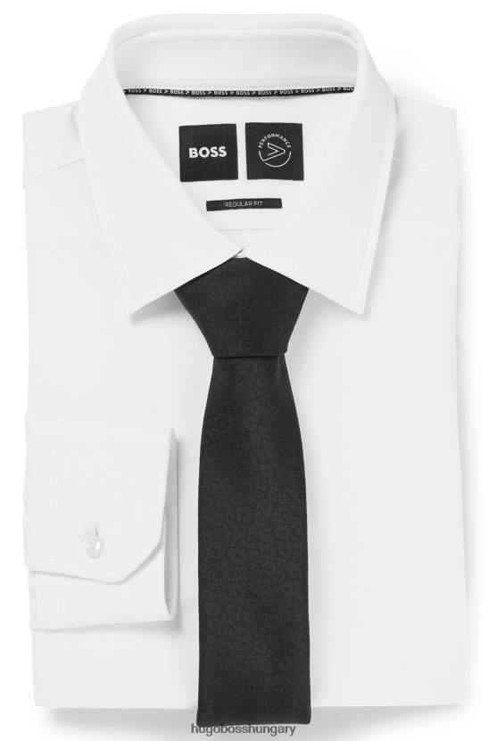 Hugo Boss hugo fekete formális nyakkendő, jacquard szövésű mintával 80P65872 fekete