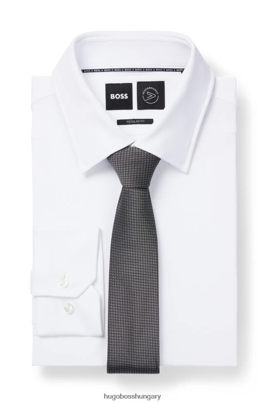 Hugo Boss hugo sötétszürke mintás nyakkendő selyem jacquardból 80P65816 sötétszürke