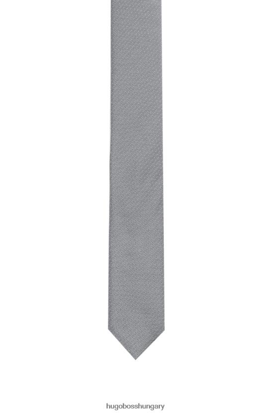 Hugo Boss hugo selyem-jacquard nyakkendő mikromintás szürke 80P65370 szürke