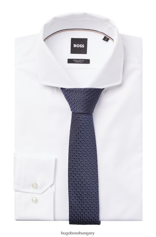 Hugo Boss mikromintás jacquard nyakkendő selyem hugo sötétkék színnel 80P65388 sötétkék