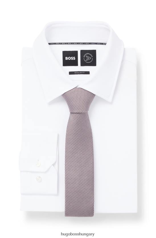 Hugo Boss mikromintás nyakkendő selyem jacquard rózsaszín hugo színben 80P65818 rózsaszín
