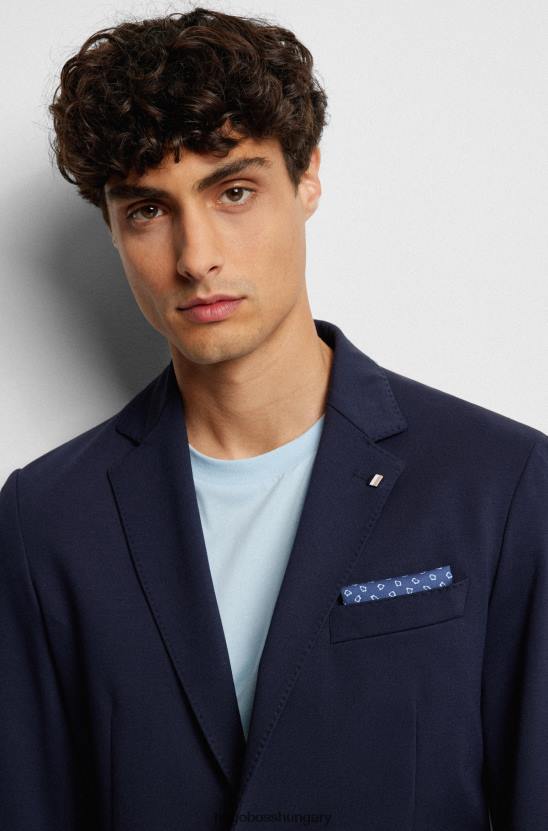 Hugo Boss nyomott négyzet négyzet biopamutból, sötétkék hugo logóval 80P65919 sötétkék