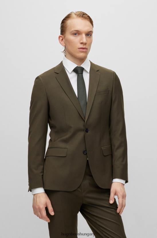 Hugo Boss sötétzöld hugo mikromintás jacquard nyakkendő selyemmel 80P65389 sötétzöld