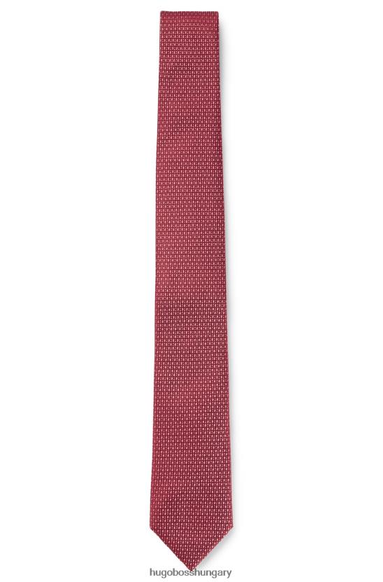 Hugo Boss világos rózsaszín hugo selyem nyakkendő, végig mikro monogramokkal 80P65700 világos rózsaszín