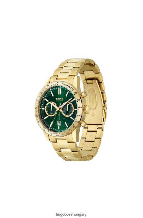 Hugo Boss hugo arany tónusú kronográf karóra zöld számlappal válogatott előre csomagolva 80P65385 válogatott előre csomagolt