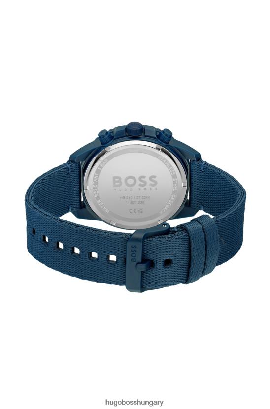 Hugo Boss hugo válogatott előre csomagolt kék számlapos kronográf óra szövetszíjjal 80P65384 válogatott előre csomagolt