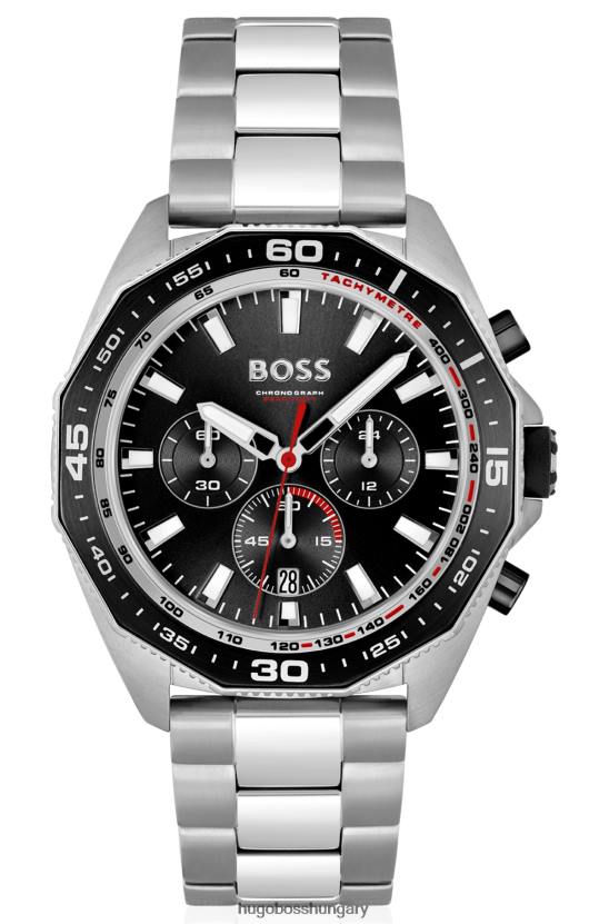 Hugo Boss link-karkötő kronográf karóra geometrikus előlappal hugo válogatott előre csomagolva 80P65381 válogatott előre csomagolt