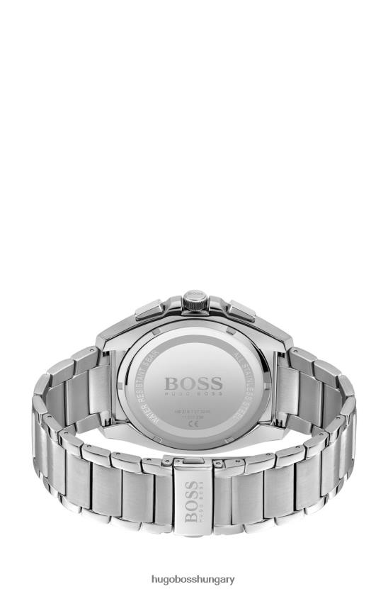 Hugo Boss rozsdamentes acél kronográf óra kék texturált számlappal hugo válogatott előre csomagolva 80P65328 válogatott előre csomagolt