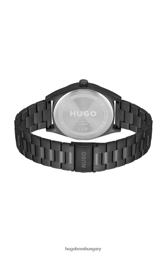 Hugo Boss válogatott előre csomagolt, fekete bevonatú karóra fekete textúrájú számlappal 80P65182 válogatott előre csomagolt