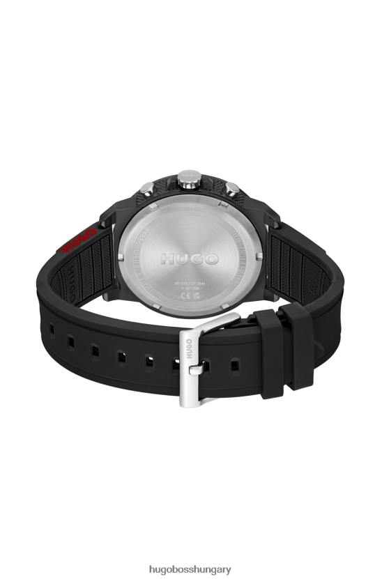 Hugo Boss válogatott előre csomagolt fekete karóra szilikon logóval szíjjal hugo 80P65347 válogatott előre csomagolt