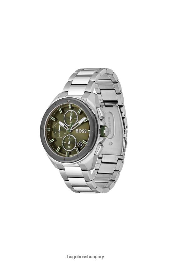 Hugo Boss válogatott előre csomagolt olíva számlappal ellátott kronográf óra hugo link karkötővel 80P65200 válogatott előre csomagolt