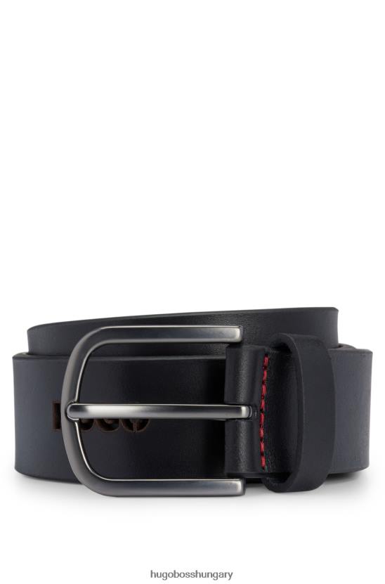 Hugo Boss bőr öv kivágott logókkal fekete hugo 80P65836 fekete