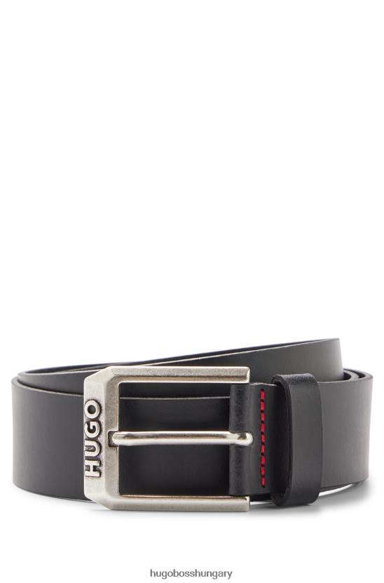 Hugo Boss bőr öv logós tűs csattal fekete hugo 80P65112 fekete