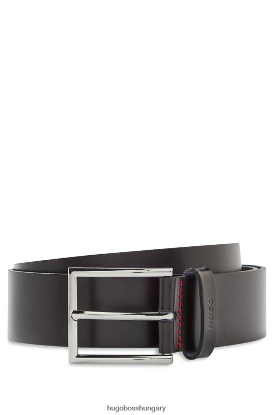 Hugo Boss bőr öv logós tartóval 80P65236 sötétbarna