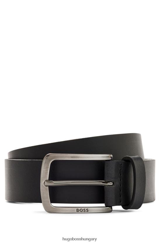 Hugo Boss bőr öv márkás fém végvéggel fekete hugo 80P65193 fekete