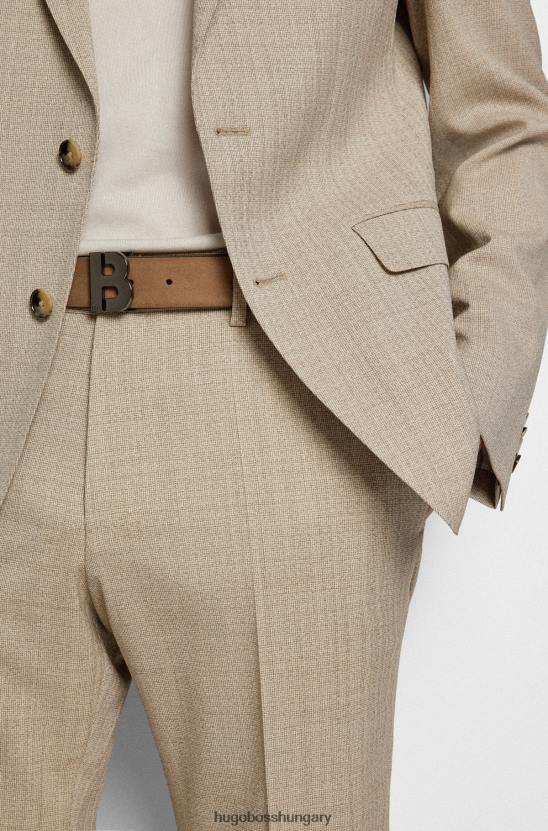 Hugo Boss barna hugo olasz velúr öv polírozott-pisztolyfém vasalattal 80P65158 barna
