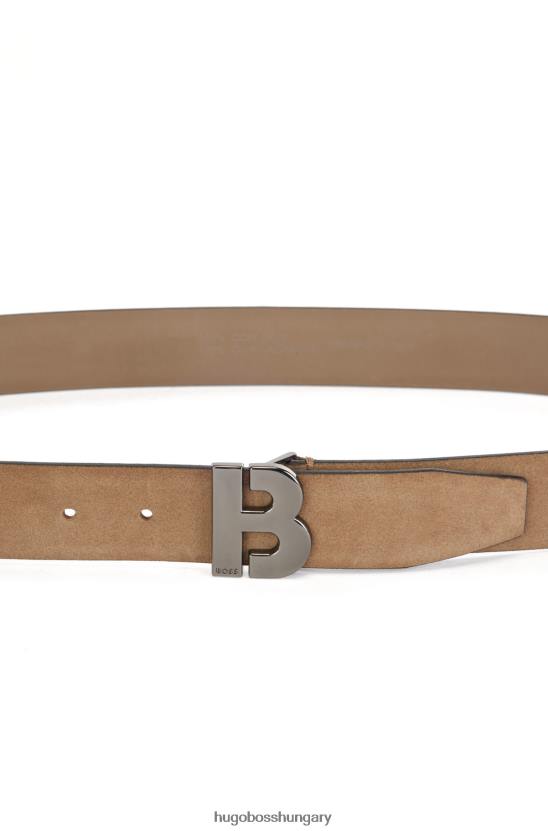 Hugo Boss barna hugo olasz velúr öv polírozott-pisztolyfém vasalattal 80P65158 barna