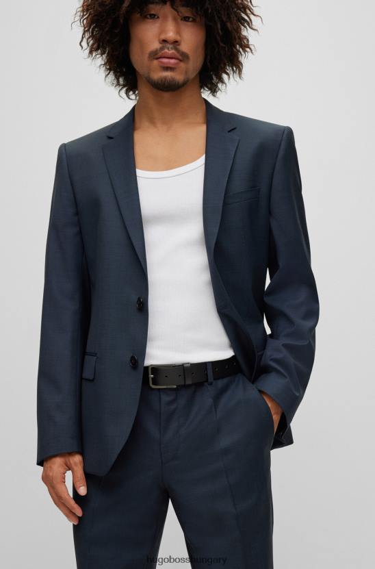 Hugo Boss fekete hugo bőr öv logóval gravírozott tűs csattal 80P65329 fekete