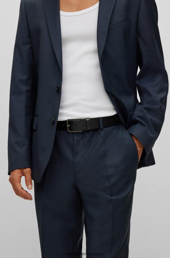 Hugo Boss fekete hugo bőr öv logóval gravírozott tűs csattal 80P65329 fekete