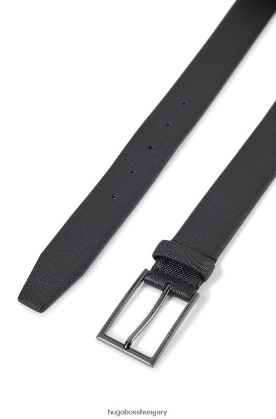 Hugo Boss fekete hugo nyomott bőr öv gunmetal csattal 80P65417 fekete