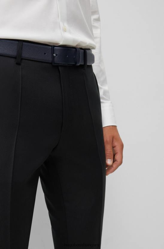 Hugo Boss fekete hugo nyomott bőr öv gunmetal csattal 80P65417 fekete