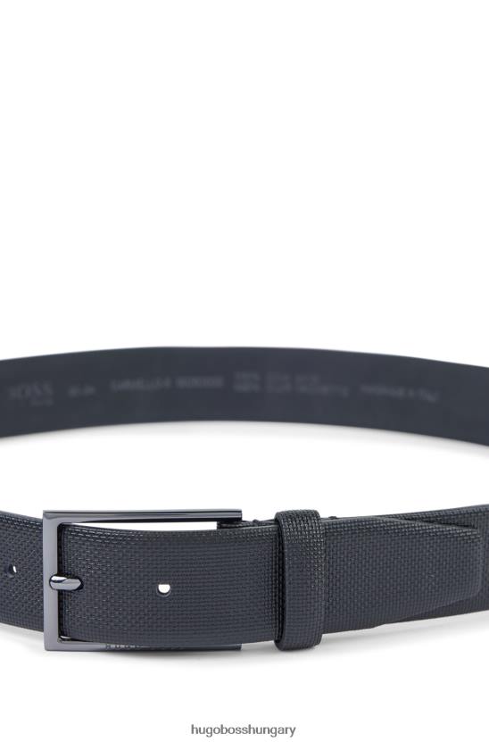 Hugo Boss fekete hugo nyomott bőr öv gunmetal csattal 80P65417 fekete