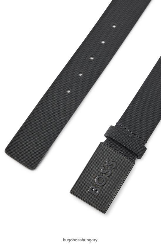 Hugo Boss fekete hugo plaketes csatos öv olasz bőrből 80P65088 fekete