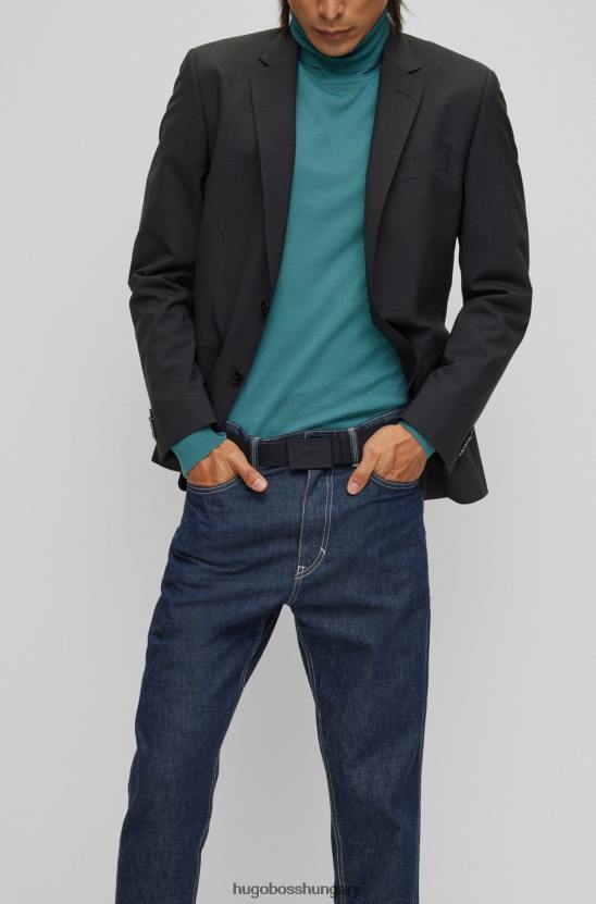 Hugo Boss fekete hugo plaketes csatos öv olasz bőrből 80P65088 fekete